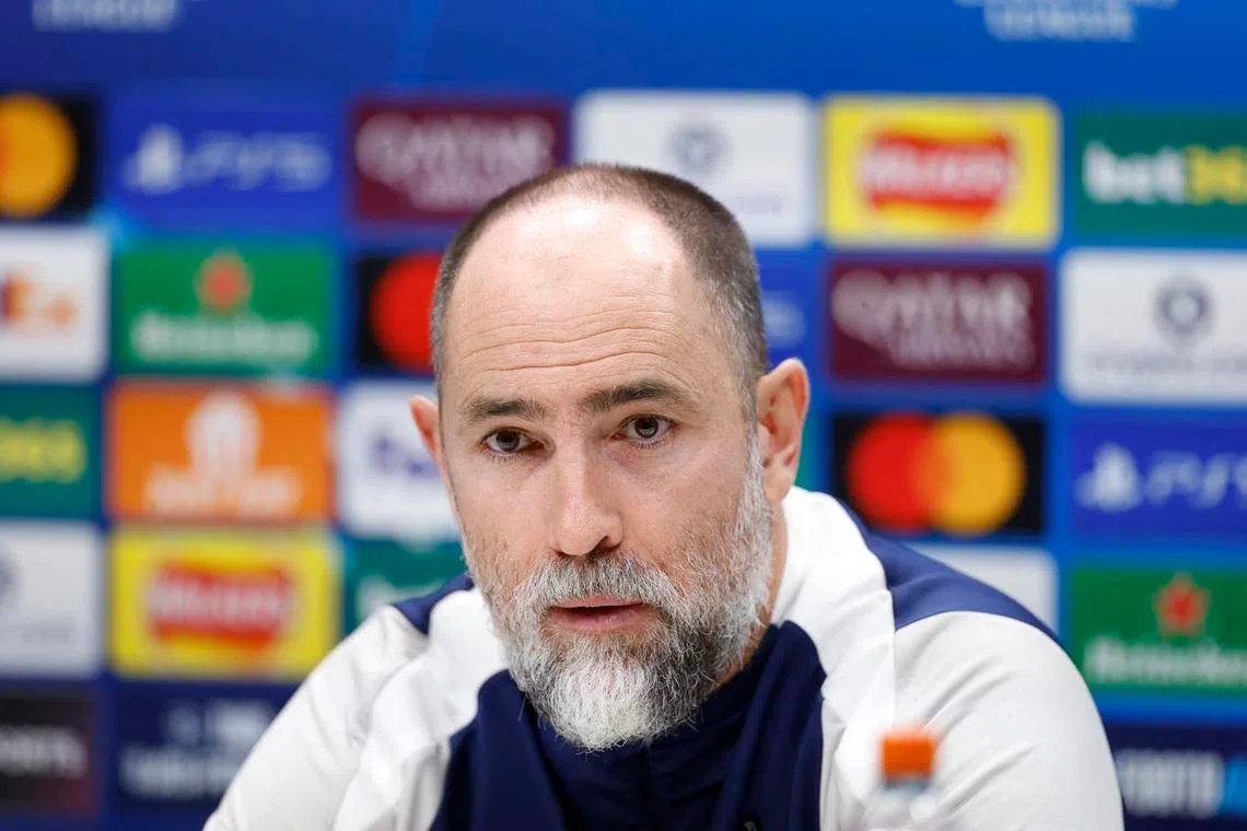 Soccer Football - UEFA Champions League - Tottenham Hotspur Press Conference - Tottenham Hotspur Training Centre, London, Britain - March 17, 2026 Tottenham Hotspur manager Igor Tudor during the press conference Action Images via Reuters/Peter Cziborra