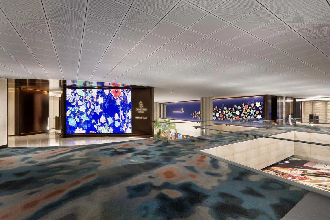 An artist's impression of upgraded Singapore Airlines lounges at Changi Airport Terminal 2.