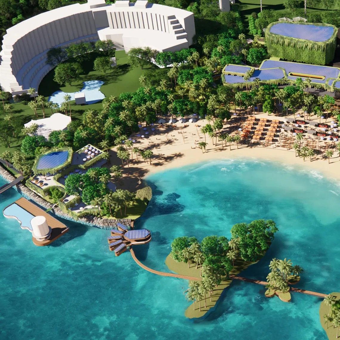 When fully completed in 2045, it is expected to attract twice as many visitors as Sentosa does today.