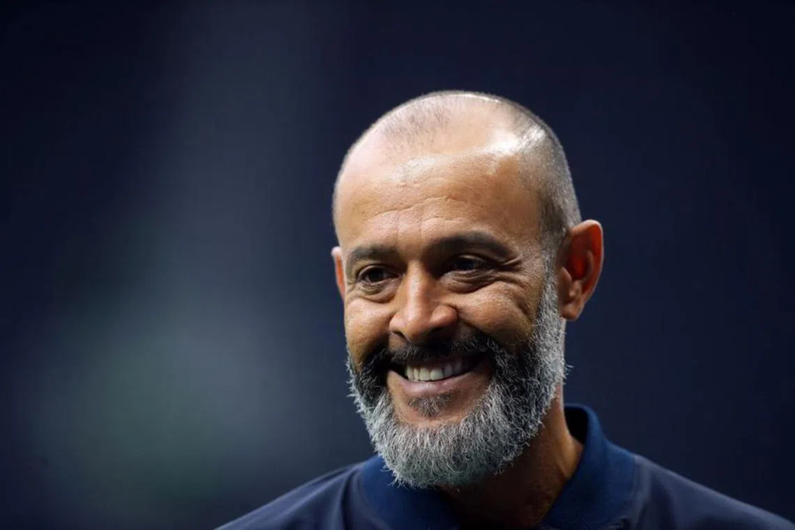 FILE PHOTO: Soccer Football - Premier League - Tottenham Hotspur v Manchester City - Tottenham Hotspur Stadium, London, Britain - August 15, 2021 Tottenham Hotspur manager Nuno Espirito Santo celebrates after the match REUTERS/David Klein/File Photo