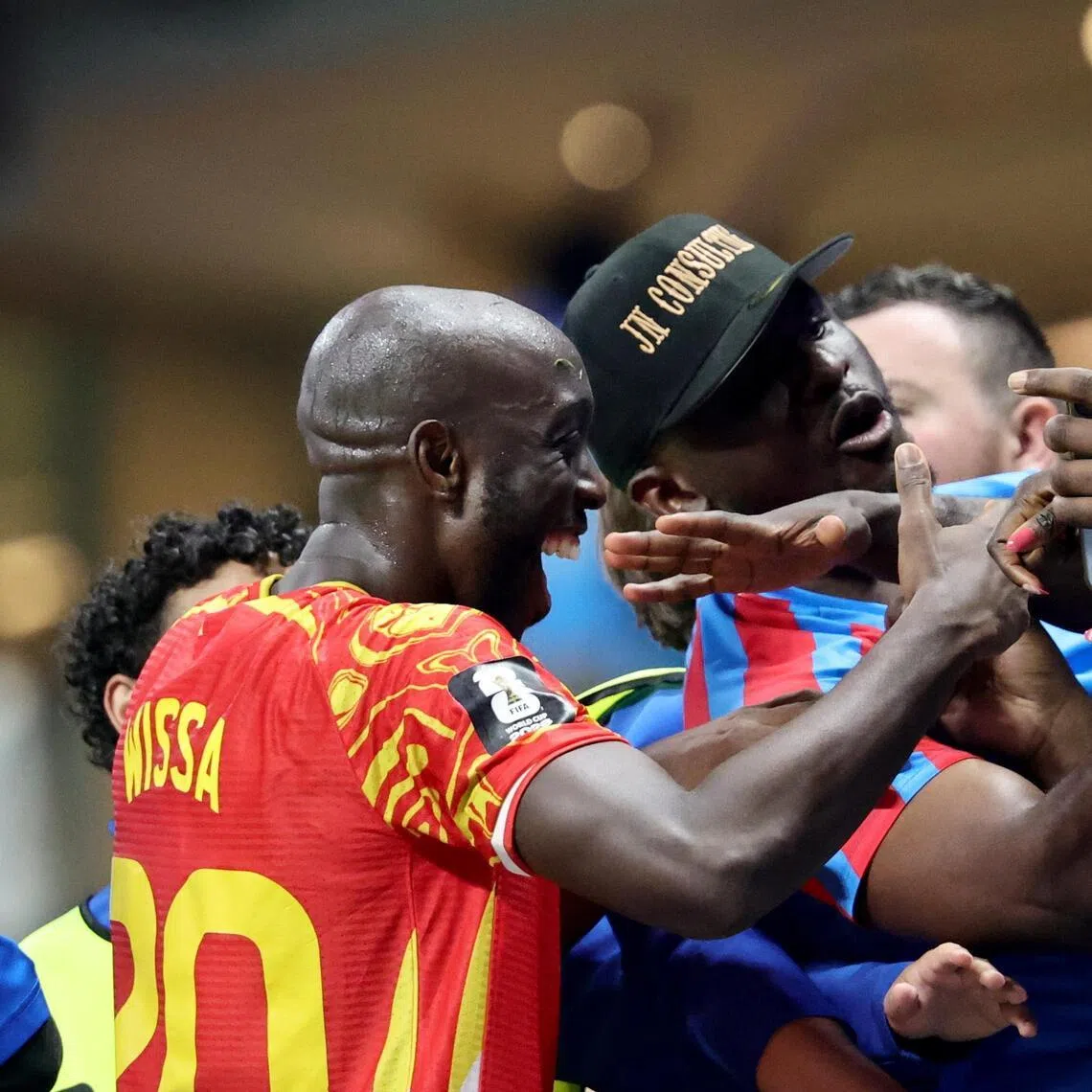 Yoane Wissa celebrating the Democratic Republic of Congo’s 3-1 World Cup win over Uzbekistan in Atlanta on June 27.