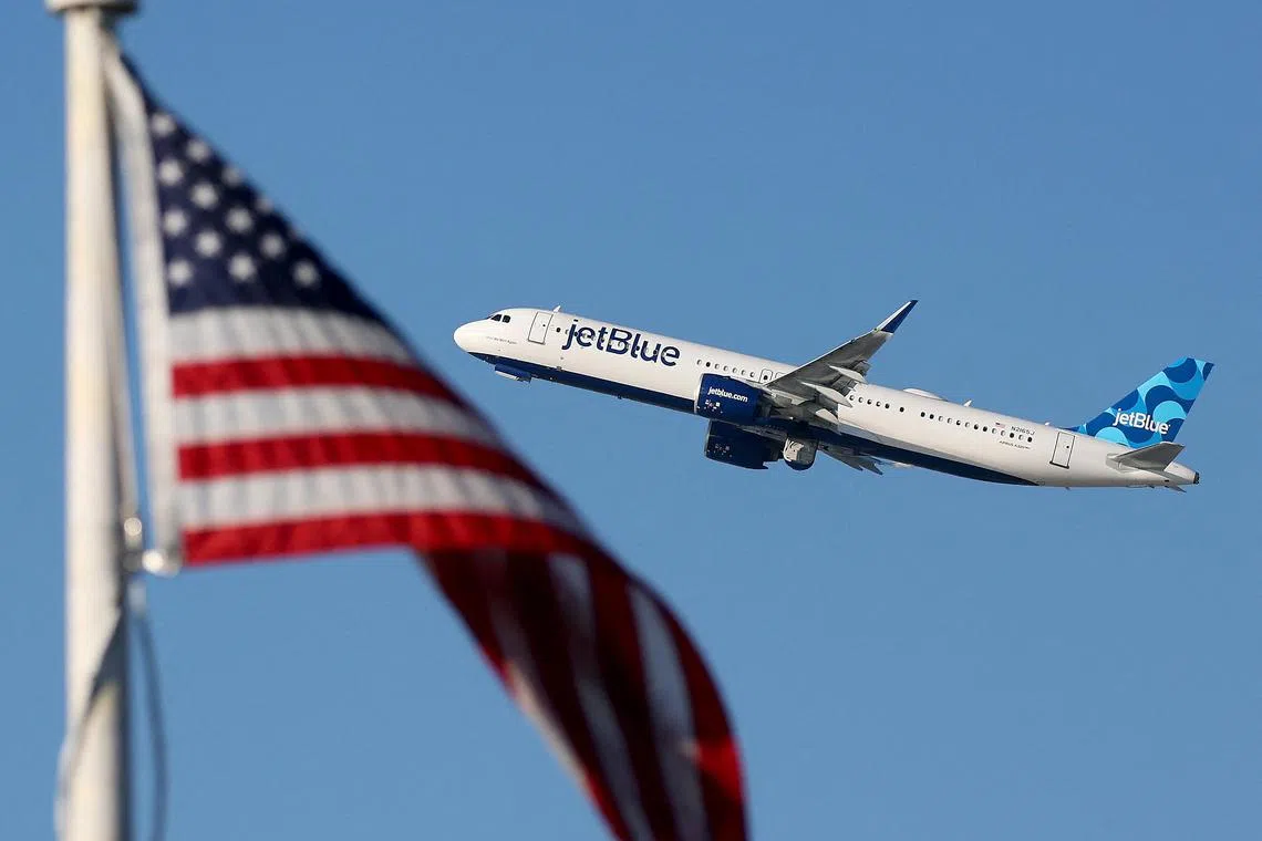 Two bodies were found in the landing gear compartment of a JetBlue airliner in the US during a routine check after landing.