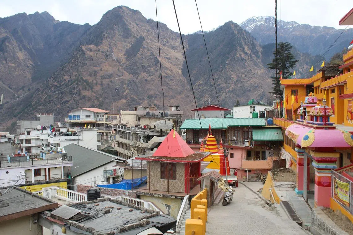 The town of Joshimath in Chamoli district of Uttarakhand state, seen on Jan 11, 2023.