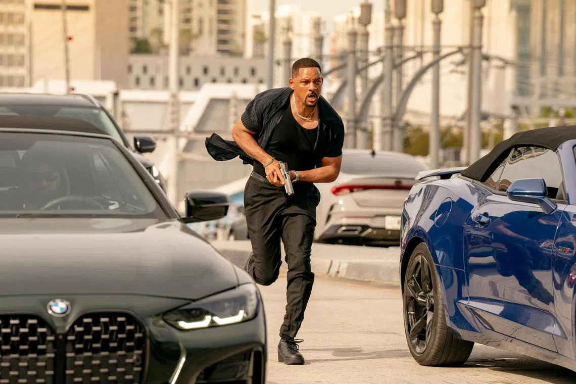 Will Smith in a scene from the action sequel Bad Boys: Ride Or Die.