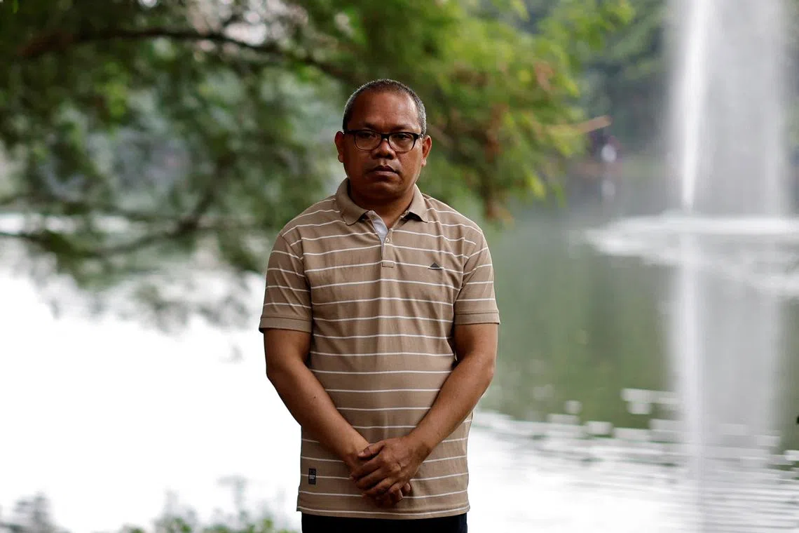 Indigenous people's rights activist Michael Chakma, who was released after being held in a clandestine prison for more than five years, poses for a photograph at a park in Dhaka, Bangladesh, August 23, 2024. REUTERS/Mohammad Ponir Hossain