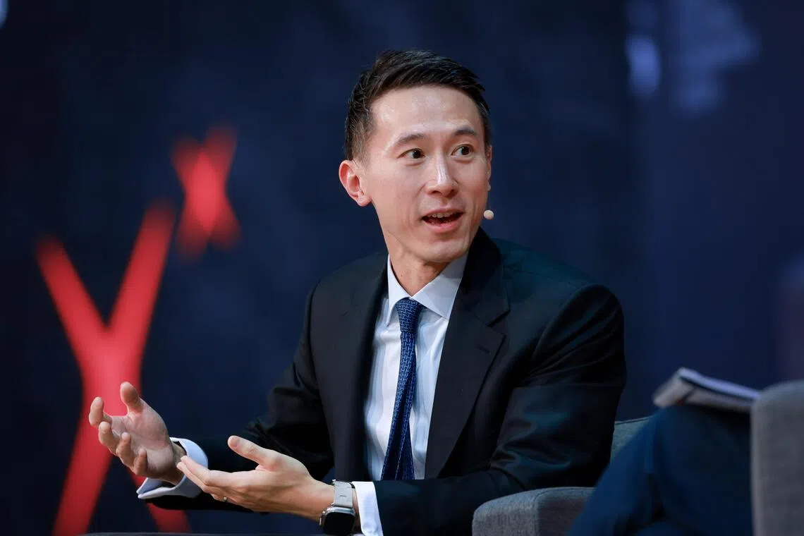 TikTok CEO Chew Shou Zi at the DBS Asia Future Forward Conference at Suntec Convention and Exhibition Centre on Oct 12.