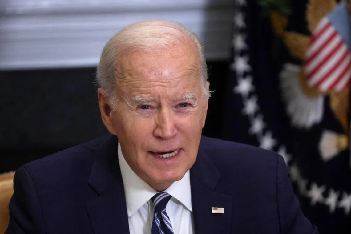 U.S. President Joe Biden holds a meeting about countering the flow of fentanyl into the United States in the Roosevelt Room at the White House, Washington, U.S., November 21, 2023. REUTERS/Leah Millis/File Photo
