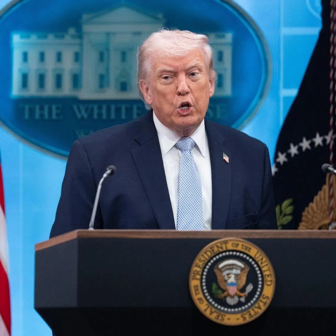 US President Donald Trump during his April 6 press conference.
