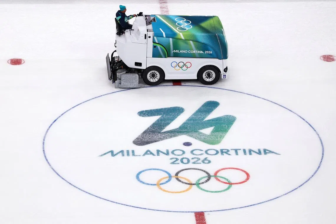 Milano Cortina 2026 Winter Olympics - Ice hockey - Milano Santagiulia Ice Hockey Arena, Milan, Italy - February 3, 2026 General view of the Zamboni at the Milano Santagiulia Ice Hockey Arena ahead of the 2026 Winter Olympics REUTERS/Susana Vera