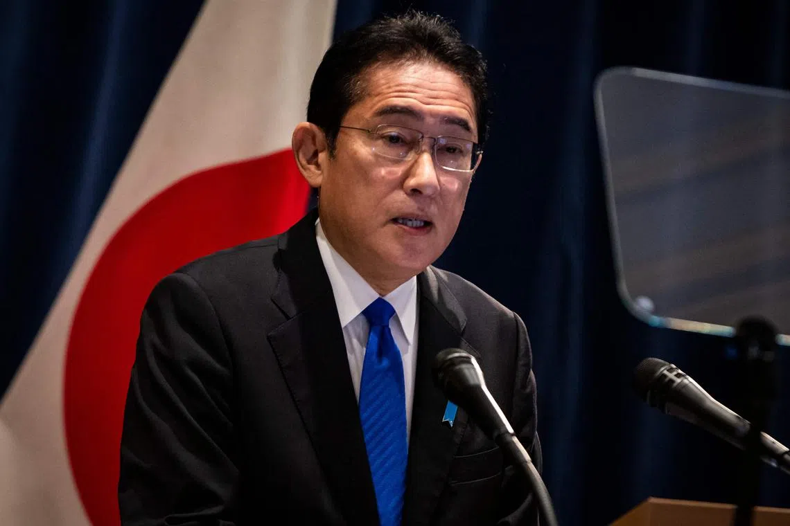 Japan PM Fumio Kishida said he and South Korean President Yoon Suk-yeol have committed “to resolve pending issues very promptly”.