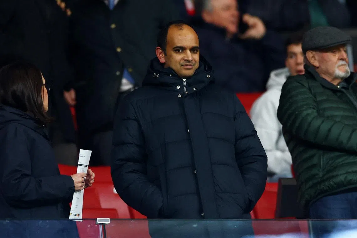FILE PHOTO: Soccer Football - UEFA Champions League - Round of 16 - First Leg - Atletico Madrid v Tottenham Hotspur - Riyadh Air Metropolitano, Madrid, Spain - March 10, 2026 Tottenham Hotspur Chief Executive Vinai Venkatesham in the stands Action Images via Reuters/Matthew Childs/ File Photo