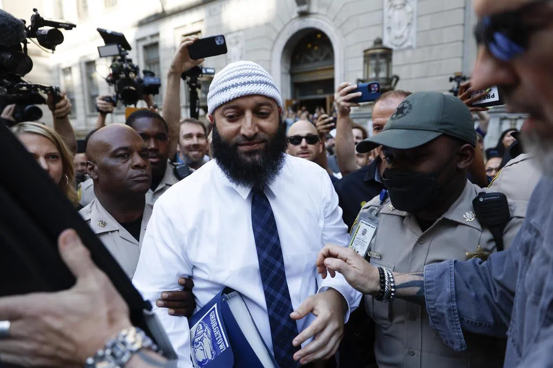 FILE -- Adnan Syed leaves the courthouse after his conviction was overturned in Baltimore, Sept. 19, 2022. Syed, who was freed in September after he spent 23 years in prison fighting a murder conviction that was chronicled in the hit podcast “Serial,” has been hired by Georgetown University as an associate for an organization whose work mirrors the efforts that led to his release, the university has announced. (Ting Shen/The New York Times)