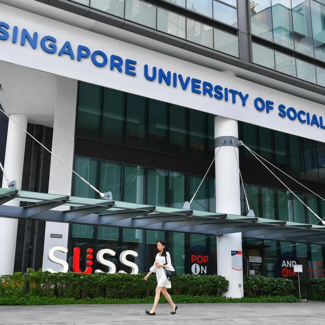 Student at the Singapore University of Social Sciences (SUSS) on March 12, 2020.