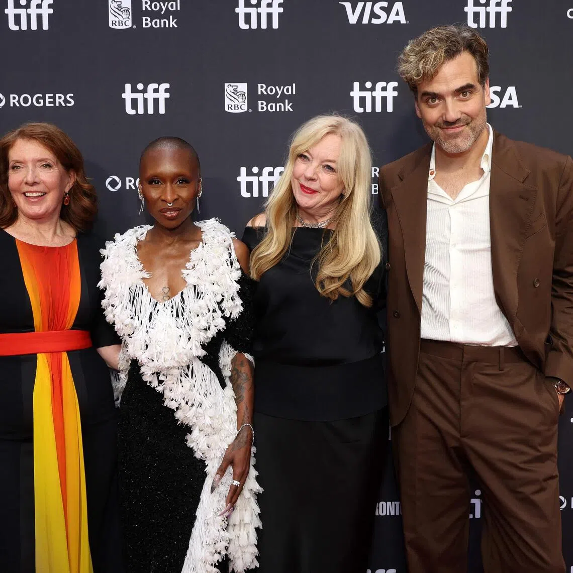 (From left) British director Susanna White, English actress-singer Cynthia Erivo, Australian playwright Suzie Miller and British actor Daniel Ings at the premiere of Prima Facie during the Toronto International Film Festival, on Sept 13.