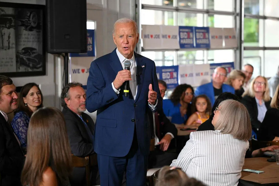 Mr Biden told diners he planned to “finish the job,” and said of Trump “the alternative is not much of an alternative.”