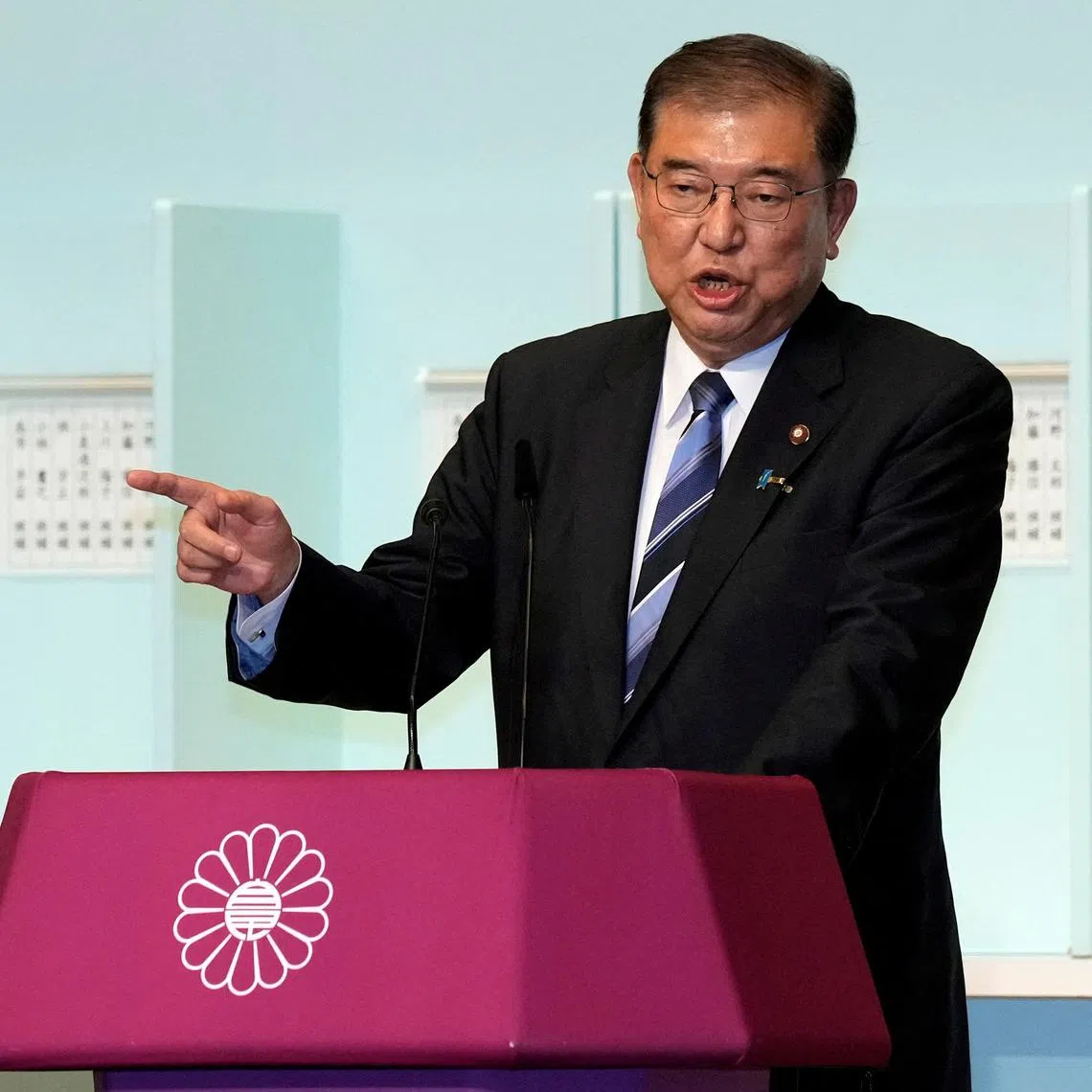 Shigeru Ishiba  speaks before a runoff election at the Liberal Democratic Party's (LDP) leadership election Friday, Sept. 27, 2024, in Tokyo.     Hiro Komae/Pool via REUTERS