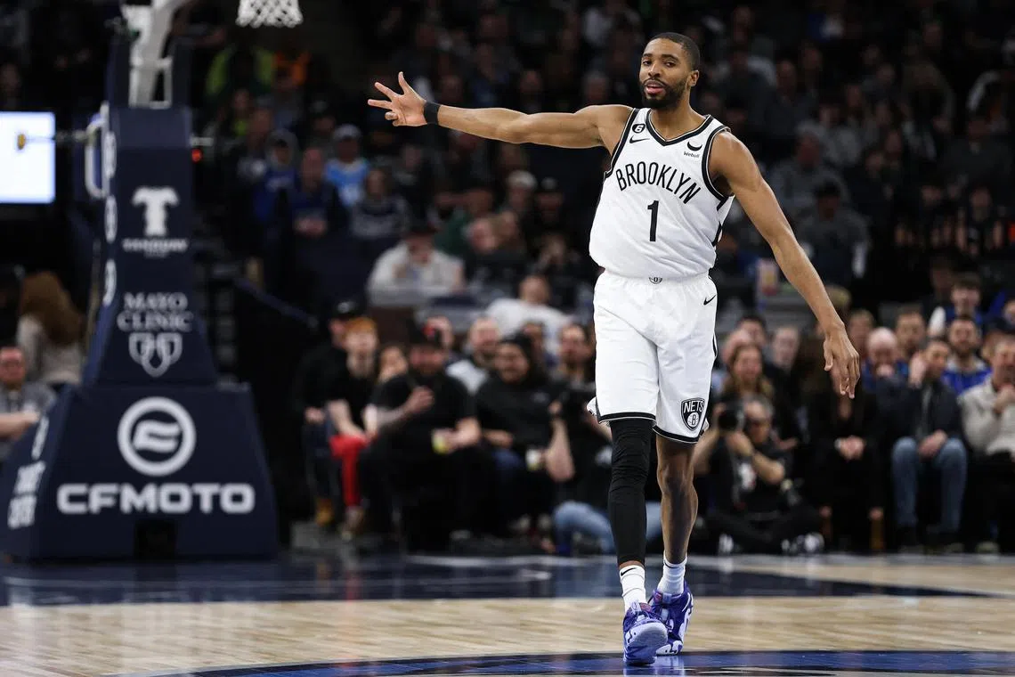 Brooklyn Nets forward Mikal Bridges scored 25 points in the 122-120 win over the Denver Nuggets on Sunday.