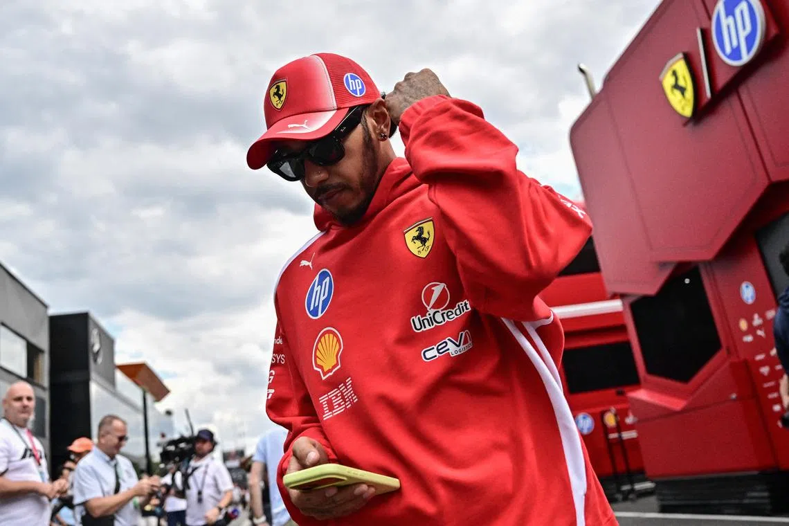 Formula One F1 - Hungarian Grand Prix - Hungaroring, Budapest, Hungary - July 23, 2026 Ferrari's Lewis Hamilton ahead of the press conference REUTERS/Marton Monus