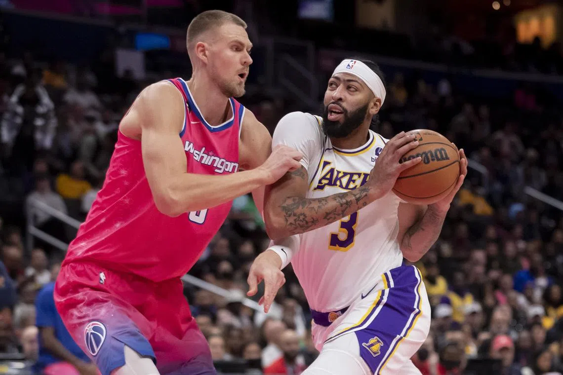 Los Angeles Lakers forward Anthony Davis scored 55 points and 17 rebounds in the 130-119 win over the Washington Wizards.