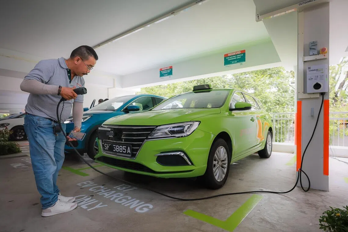 ChargEco has 1,100 charging pointsin HDB carparks across Singapore. 