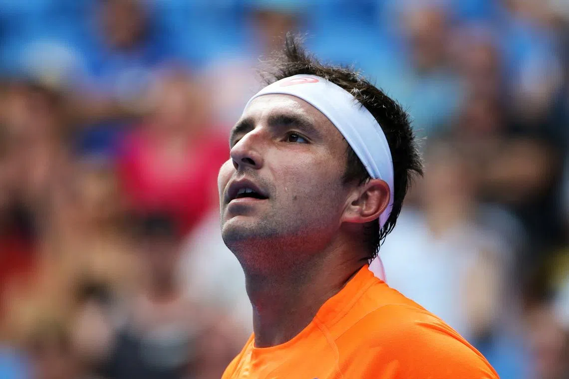 Tennis - Australian Open - Melbourne Park, Australia - 21/1/15 Men's Singles - Australia's Marinko Matosevic looks dejected after losing the second round Mandatory Credit: Action Images / Jason O'Brien Livepic/File Photo