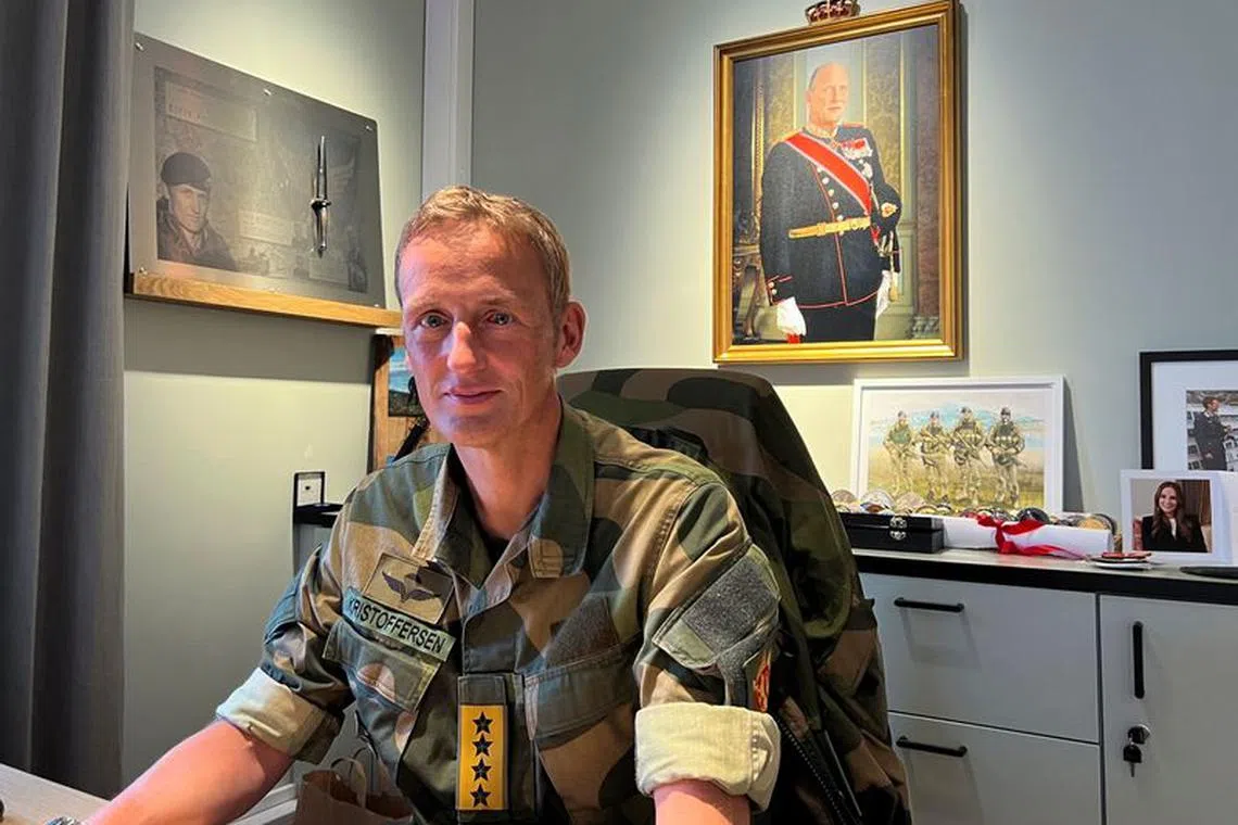 FILE PHOTO: General Eirik Kristoffersen, head of Norway's Armed Forces, poses for a picture at his office in Oslo, Norway, September 26, 2022. REUTERS/Gwladys Fouche/File Photo