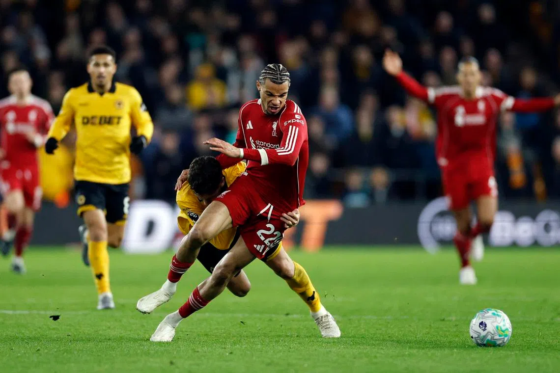 Bottom side Wolves stun lacklustre Liverpool with 2-1 win