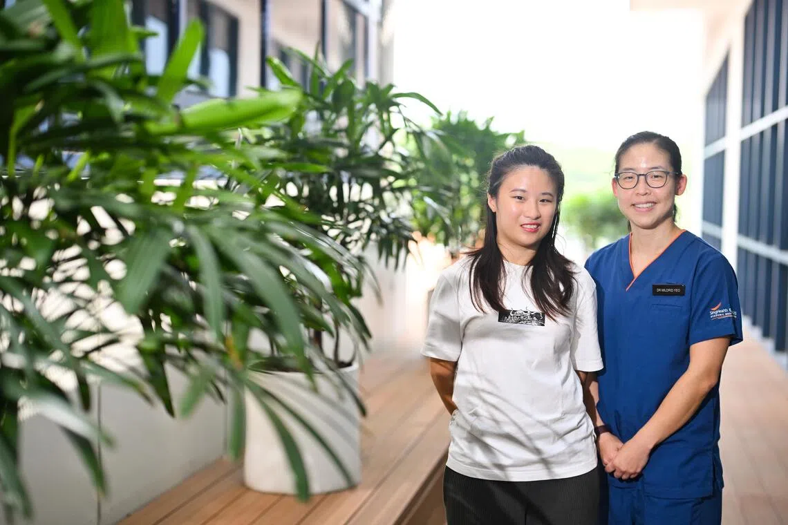 Jessica with KKH consultant geneticist Mildrid Yeo, who manages the teenager’s condition. PTPS deficiency affects the body’s production of BH4, a molecule needed to make key brain chemicals.