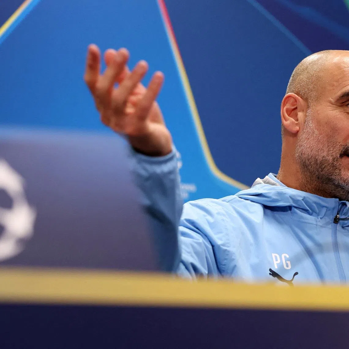 Soccer Football - UEFA Champions League - Manchester City Press Conference - Aspmyra Stadion, Bodo, Norway - January 19, 2026 Manchester City manager Pep Guardiola during the press conference Action Images via Reuters/Andrew Boyers