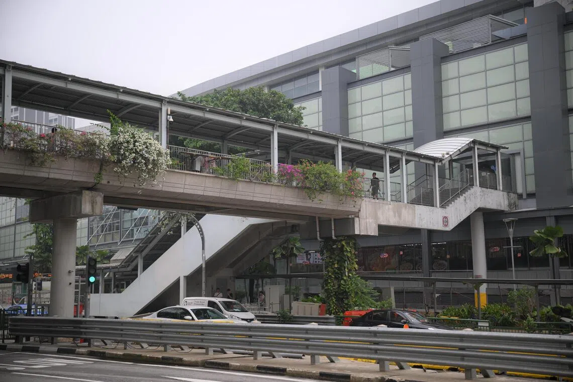 Pedestrians can still cross the road using the existing overhead bridge via the second level of AMK Hub.