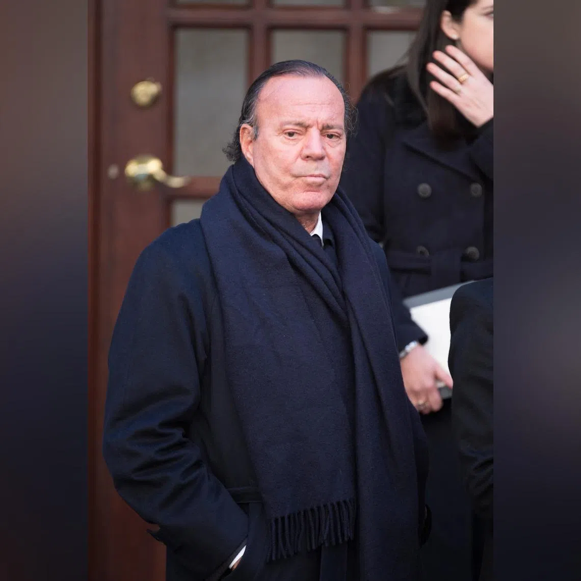 Julio Iglesias at the funeral of fashion designer Oscar De La Renta in New York City on Nov 3, 2014, in New York City. 