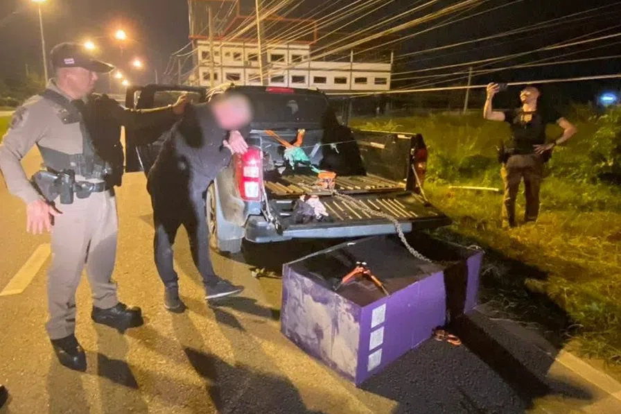 Investigators said the 60-year-old Dutch citizen had used a trolley and the pickup truck to dislodge the ATM from its frame at the bank branch before towing it towards his home.