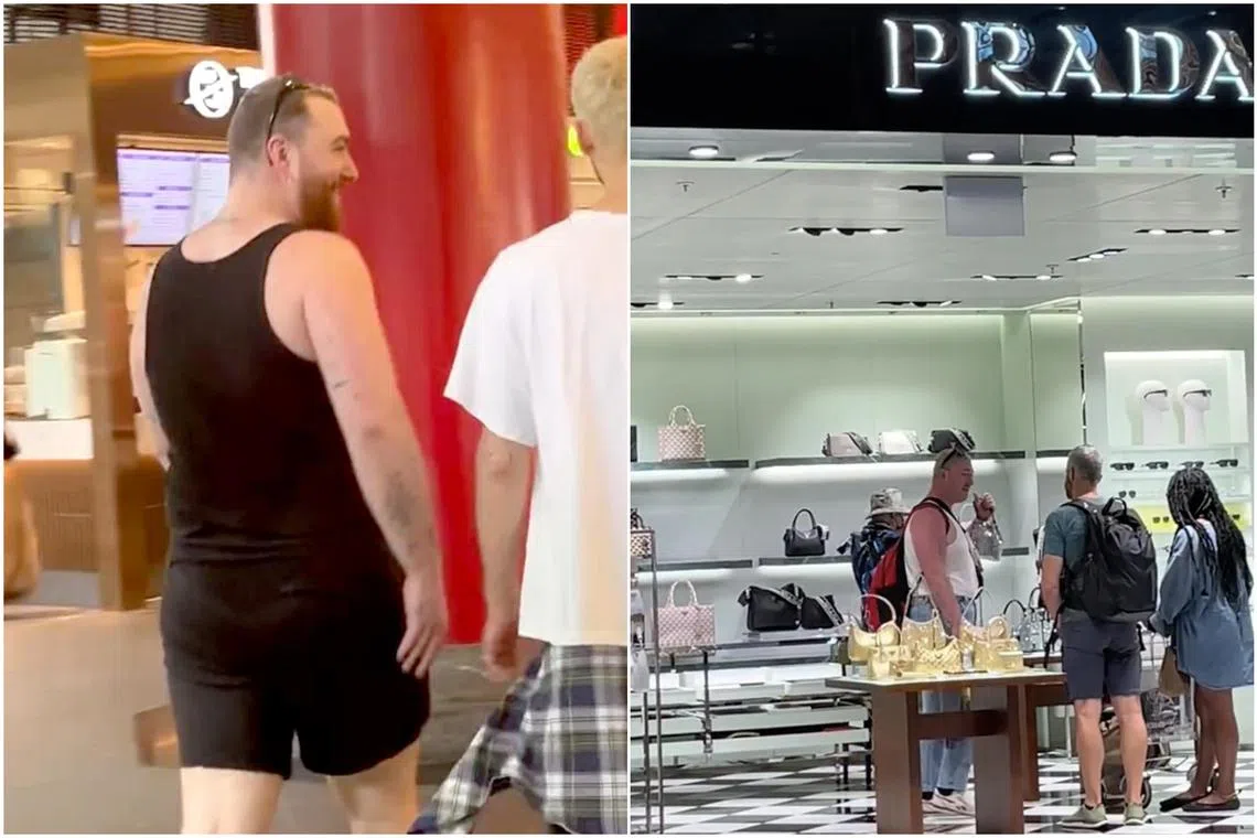 Sam Smith was spotted by local eagle-eyed fans wearing singlets when out and about in Singapore.