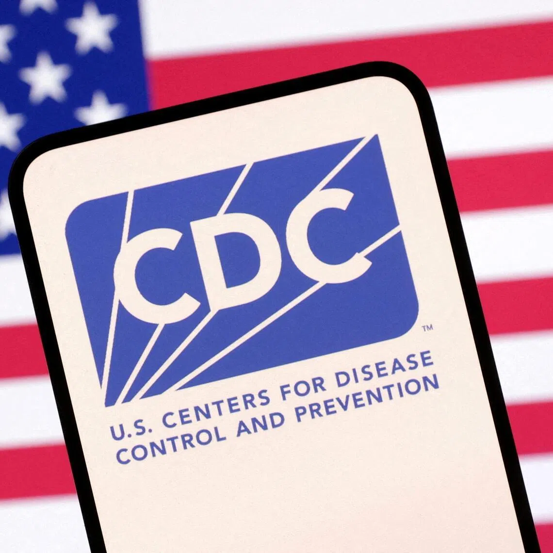 FILE PHOTO: The U.S. Centers for Disease Control and Prevention's logo and a U.S. flag are seen in this illustration created on April 23, 2025. REUTERS/Dado Ruvic/Illustration/File Photo