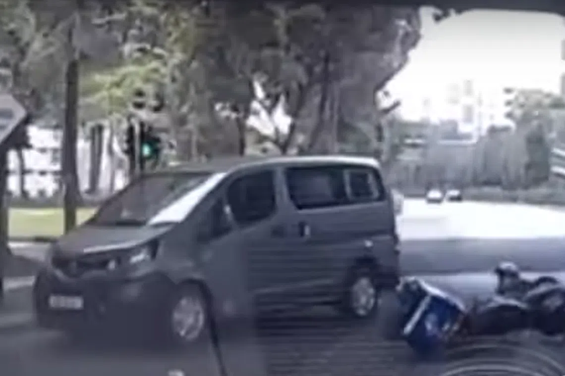 The police said they were alerted to an accident involving a motorcycle and a van at Pioneer Road North towards Nanyang Crescent at about 4pm. 
