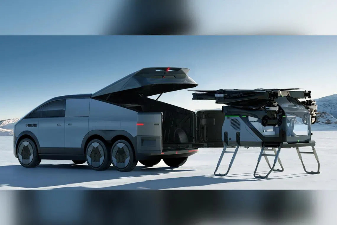 Xpeng Aeroht’s modular flying car, dubbed the “land aircraft carrier”.