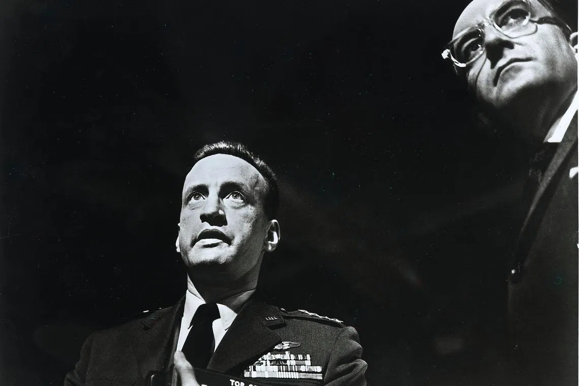 George C. Scott (left) and Peter Sellers in Stanley Kubrick's Dr Strangelove. 