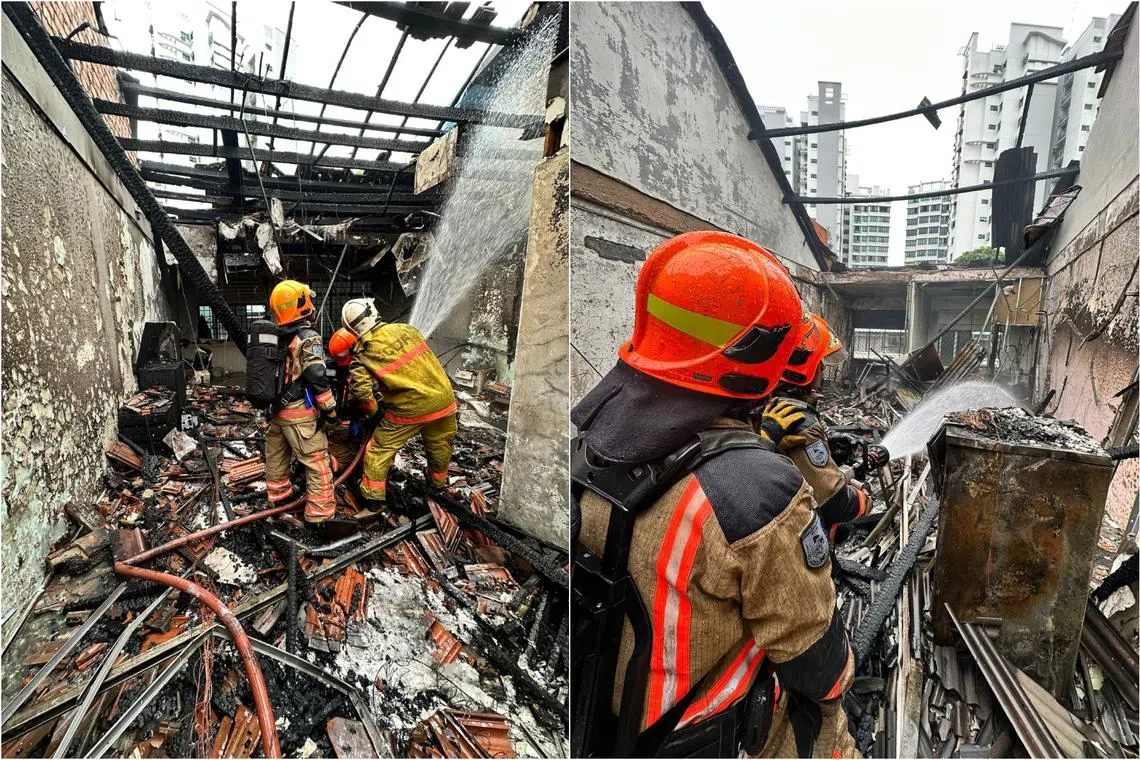The SCDF said in a Facebook post that its officers are currently on site at 61, Lorong 27 Geylang to put out the fire.