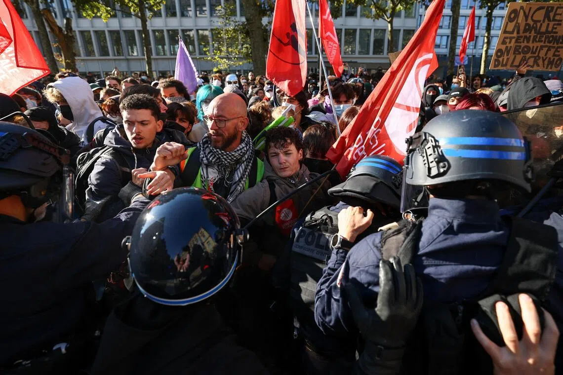While many protests have been peaceful, some demonstrators have lit dustbin fires, destroyed bus shelters or clashed with riot police.