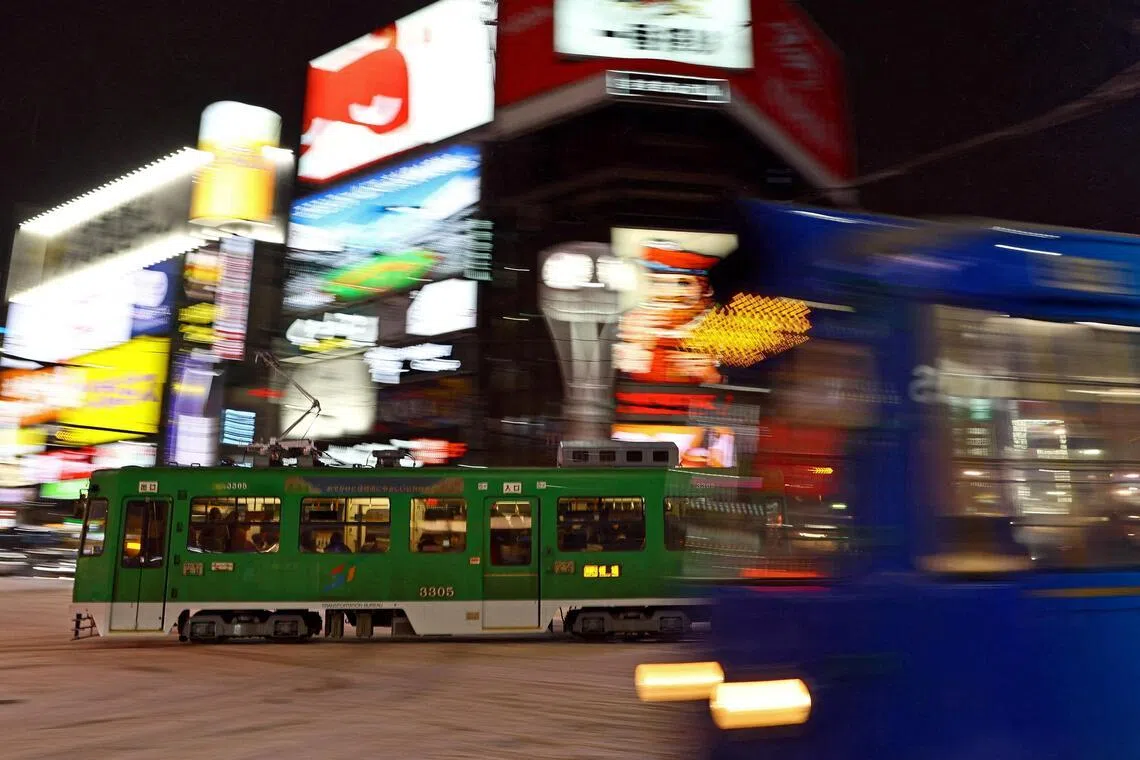 The man stayed at a hotel in Sapporo and visited restaurants in the city. 