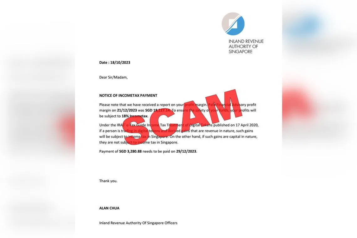 Scams involved victims being offered tax refunds, or asked to pay capital gain tax or income tax on investment-related profits.