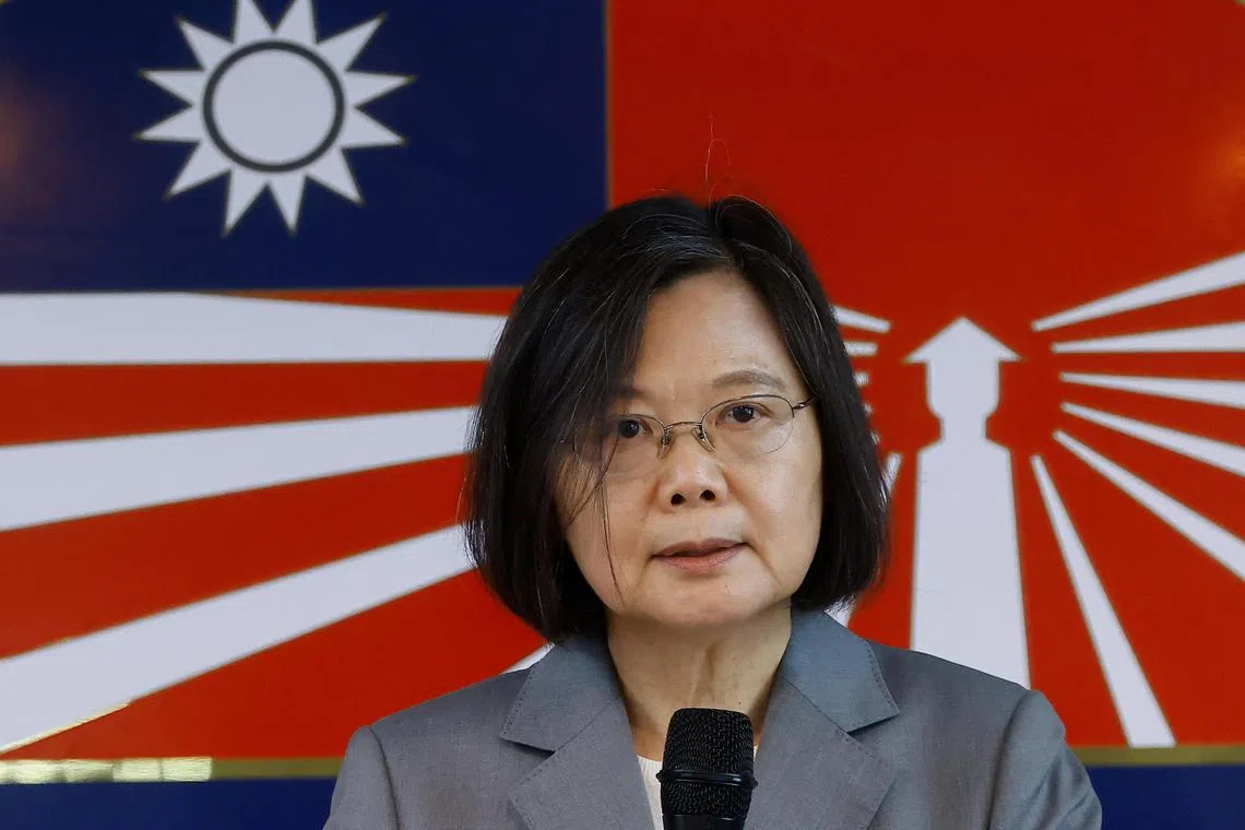 Taiwan President Tsai Ing-wen (above) was reassured of the US' support for the island by Mr Rob Wittman, vice-chairman of the US House Armed Services Committee said on Friday. 