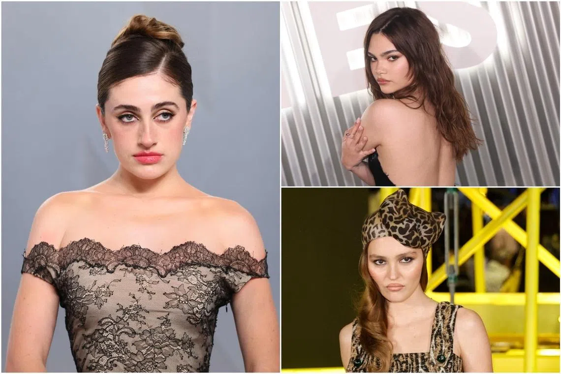 (Clockwise from left) Actresses Rachel Sennott, Ariana Greenblatt and Lily-Rose Depp.