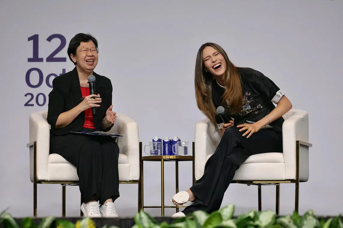 Eileen Gu discussed a host of topics in the session moderated by SMU’s president Lily Kong.
