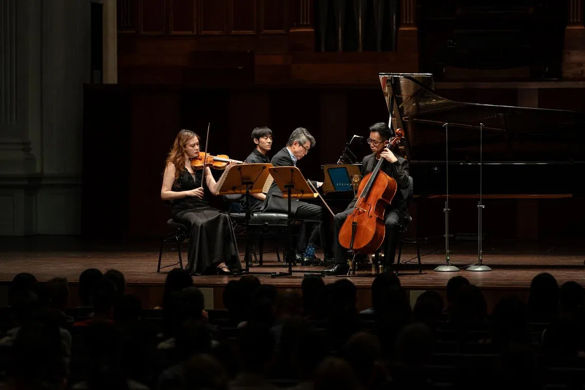  (From left) Violinist Ye Lin, pianist Albert Tiu and cellist Christopher Mui played Smetana's Piano Trio in G minor (Op.15).