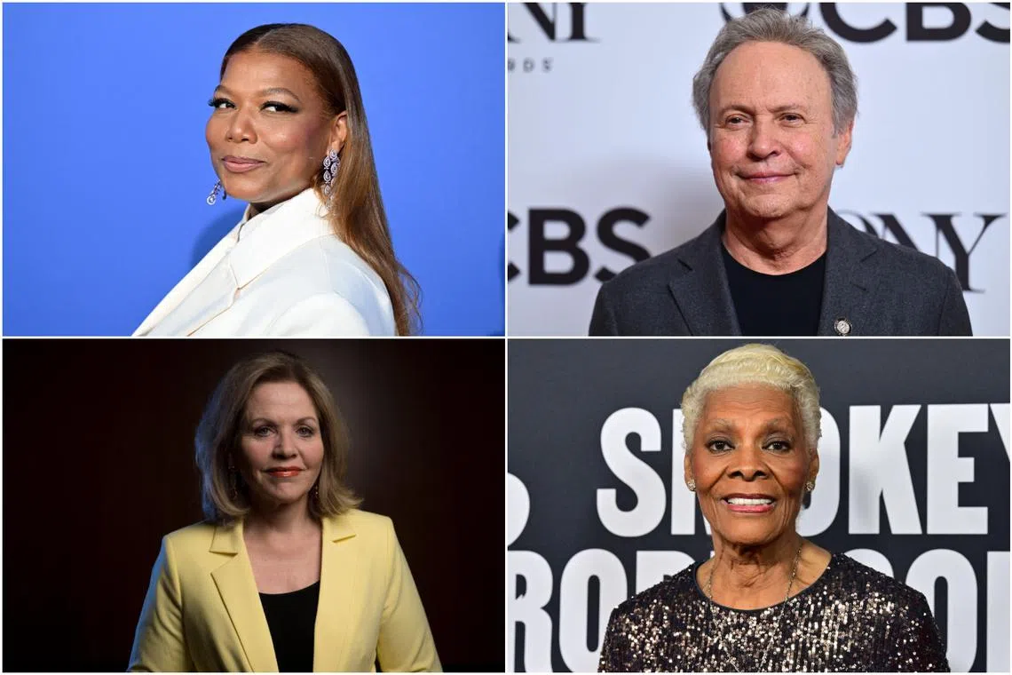 (Clockwise from top left) Kennedy Center honourees Queen Latifah, Billy Crystal, Dionne Warwick and Renee Fleming.