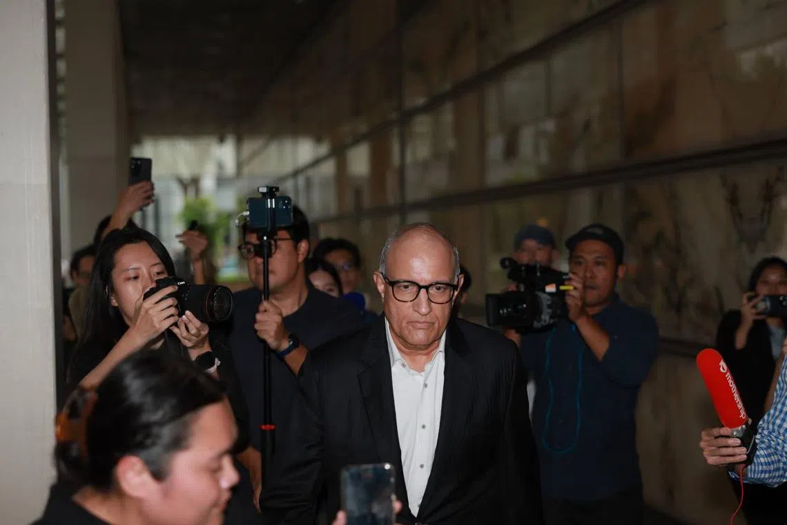 Former Transport Minister S. Iswaran leaving the Supreme Court on Sep 24, 2024.