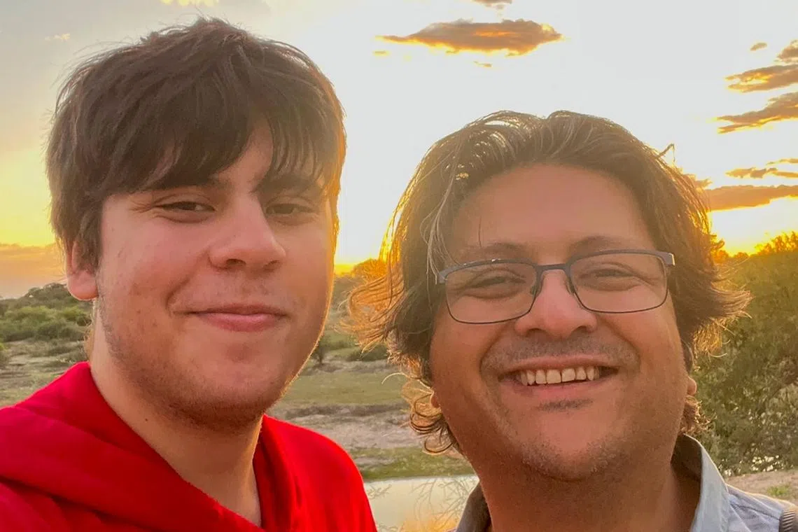 Suleman Dawood (left) joined his dad Shahzada on the dive to the Titanic to bond with him over Father's Day.