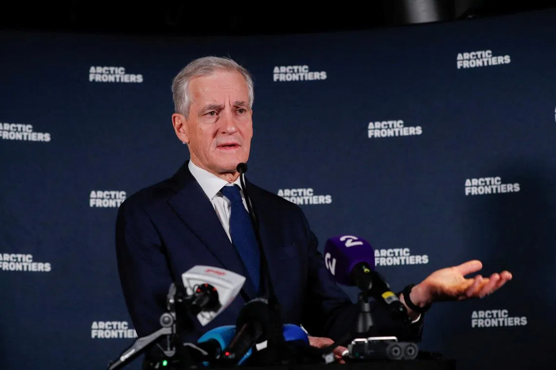 Prime Minister of Norway Jonas Gahr Store at the annual Arctic Frontiers conference in Tromso, Norway, February 4, 2026. NTB/via REUTERS