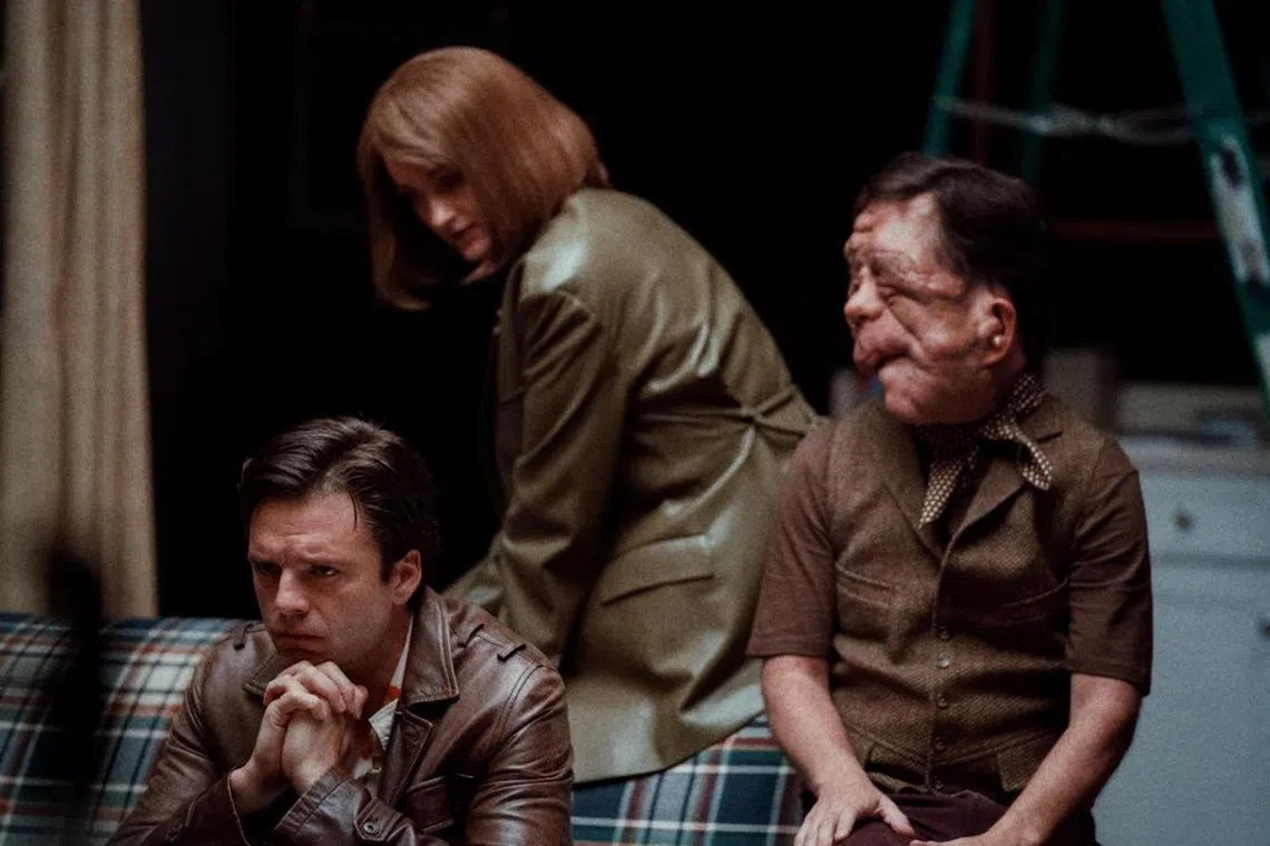 adman - (From left) Sebastian Stan, Renate Reinsve and Adam Pearson in A Different Man

Source/copyright: UIP